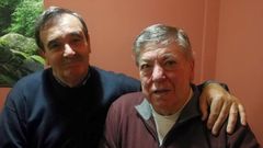Riobo (derecha), junto a Rivera, durante la cena homenaje a su persona y a Jos� L�pez celebrada el a�o pasado 