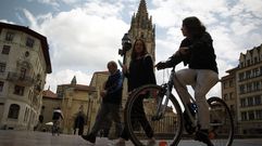 Las bicis en el Casco Antiguo de Oviedo