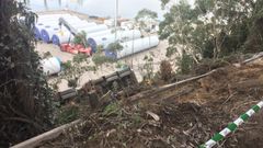 Vuelco de un cami�n en Avil�s