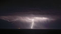 Imagen de archivo de una tormenta sobre el mar, en Malpica.