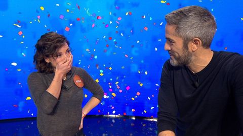 Rosa, con Roberto Leal, tras su victoria.