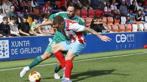 Migue Leal en una acci�n del partido de la primera vuelta frente al Lugo. 