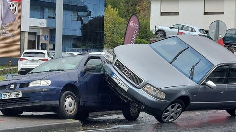 Accidente frente al concesionario Toyota en Pontevedra