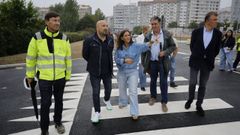 La alcaldesa, In�s Rey, en el centro, durante un acto esta semana