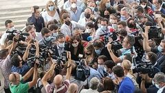 Isabel D�az Ayuso, protagonista en su llegada a la Convenci�n Nacional del PP