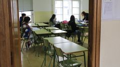 Alumnos de bachillerato en un instituto de Lugo