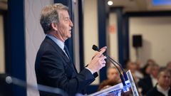 El presidente del PP, Alberto N��ez Feijoo, durante un desayuno informativo de F�rum Europa, en Bilbao.