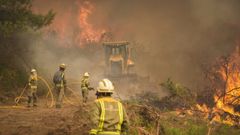 Incendio forestal en A Canicouva en agosto del 2022 que afect� al parque forestal de A Fracha