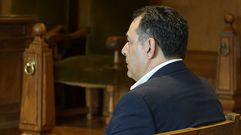 El vecino de Vilagarc�a procesado por tener un arsenal en casa, en la Audiencia de Pontevedra, este jueves.