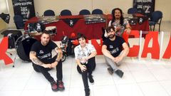 Representantes de los grupos locales que participar�n este s�bado en el Rock in Cambre
