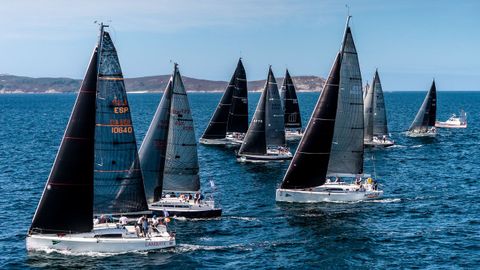 Salida de la flota de ORC en la regata de este sábado en Sanxenxo