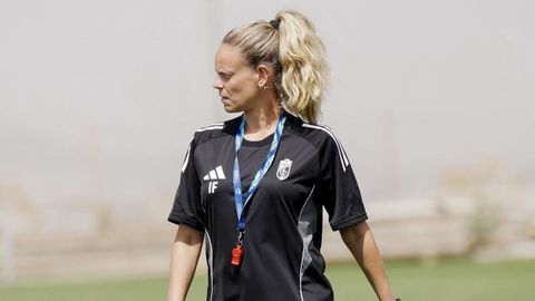 Irene Ferreras, durante un entrenamiento con el Granada.