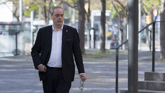 El tesorero del Barcelona, Alfons Castro, durante su comparecencia ante el juzgado.