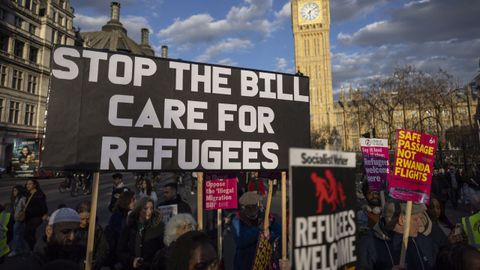 Protesta en Londres contra las pol�ticas migratorias del Gobierno del conservador Rishi Sunak