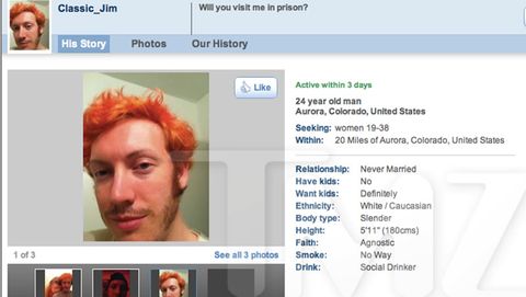 Perfil Match.com de James Holmes