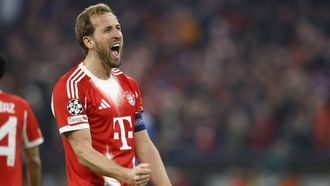 Harry Kane, delantero del Bayern de M�nich, celebra un gol ante el Atalanta en un partido de Champions League.