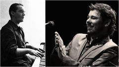 Garc�a Lorca retratado al piano por Eduardo Blanco Amor. A la derecha, Miguel Poveda.
