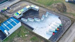 Punto limpio de Cogersa en el Polgono Industrial La Barrera, en el concejo de Norea