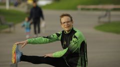 Sara Barreira, con la camiseta de su Club Running Oleiros