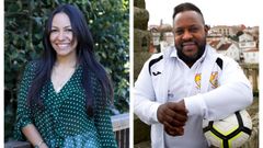 Anny Roscio, venezolana que vive en Sig�eiro, y Konrad Marrero, cubano que reside en Ribeira