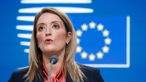 La presidenta del Parlamento Europeo Roberta Metsola.