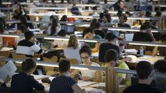 Estudantes nun aula do campus de Elvi�a, na Universidade da Coru�a.