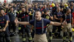 Bomberos comarcales, en una de las protestas en A Coru�a 