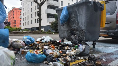 El de Ram�n y Cajal fue uno de los cuatro contendores que ardi� en la madrugada del lunes al martes