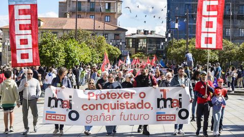 Primero de Mayo en Pontevedra: manifestaci�n de CC.OO.