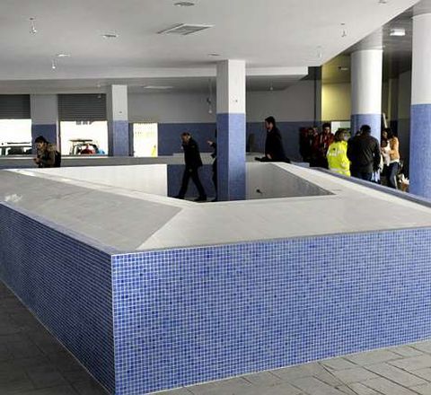 Imagen de las bancadas de la nueva Plaza de Abastos. 