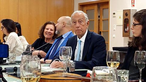 Rebelo de Sousa, durante el encuentro con los corresponsales extranjeros en Lisboa.