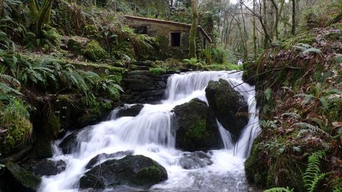 Saltos de agua en los molinos de Costa da Égoa, en Carral