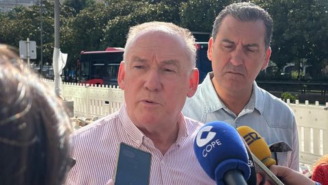Miguel Lorenzo, durante su comparecencia este martes ante los medios para valorar el avance de las obras de los Cantones