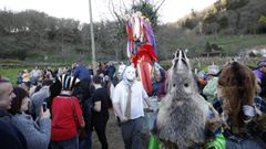 Un momento de la celebraci�n del Entroido Ribeirao del 2020, el �ltimo que se ha organizado hasta ahora en la parroquia chantadina de Santiago de Arriba