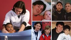 Fotograf�as de Lamine Yamal, Pau Cubars�, Dani Olmo, Joan Garc�a y Gavi con Messi cuando eran ni�os