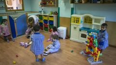 El regreso a las guarder�as se realiz� de forma escalonada. En la imagen, Canguros de A Pobra do Carami�al