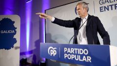 El presidente de la Xunta, Alfonso Rueda, tras la reuni�n del comit� ejecutivo del PP, este lunes.
