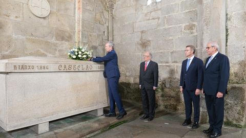 Ofrenda a Castelao por parte de los cuatro presidentes.