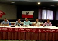 Directivos del Estradense durante la asamblea ordinaria el viernes.