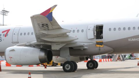 El vuelo de Asiana Airlines en Daegu, tras el aterrizaje