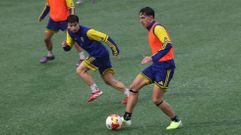 Entrenamiento de Unai Pe�n, nuevo jugador del Compostela.