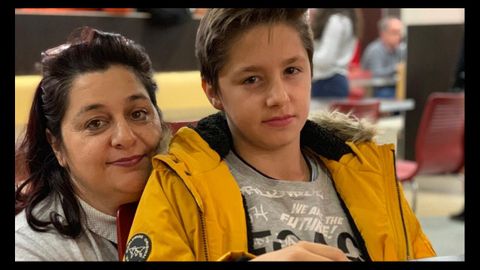 Miriam Gallego, con su hijo, antes del confinamiento