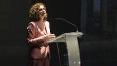 La ministra de Hacienda, Mara Jess Montero, en el acto de presentacin del documental La Fabricona en Avils