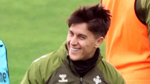 Franco Cervi, en un entrenamiento reciente del Celta.