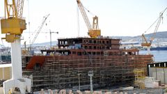 Buque de crucero para Ritz Carlton, en construcci�n en el astillero Barreras