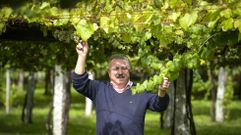 Guillermo Martnez, de la bodega Os Areeiros, en su viedo en Vilaboa