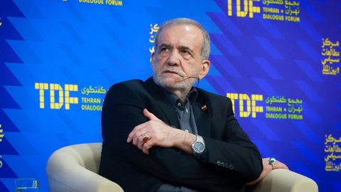 El presidente de Irán, Masoud Pezashkian, en Teherán