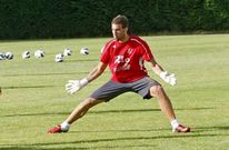 Diego Rivas, durante el primer entrenamiento de esta pretemporada.