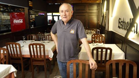 Jos� Antonio N��ez en el restaurante Fonte do Rei de Lugo