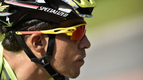 Alberto Contador (Tinkoff) con gesto de concentraci�n a tan solo un d�a de comenzar la lucha por su tercer Tour.